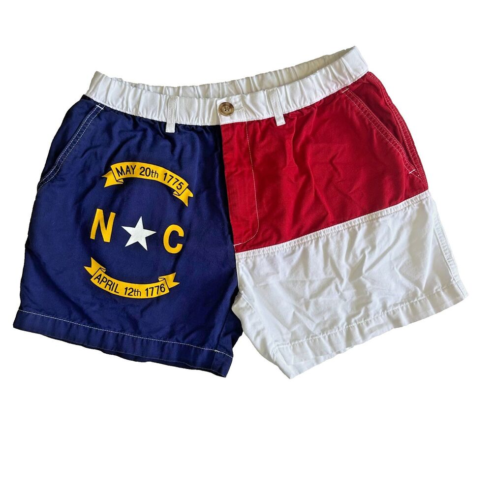 Chubbies 5" North Carolina NC State Flag Shorts Size M Medium USA
